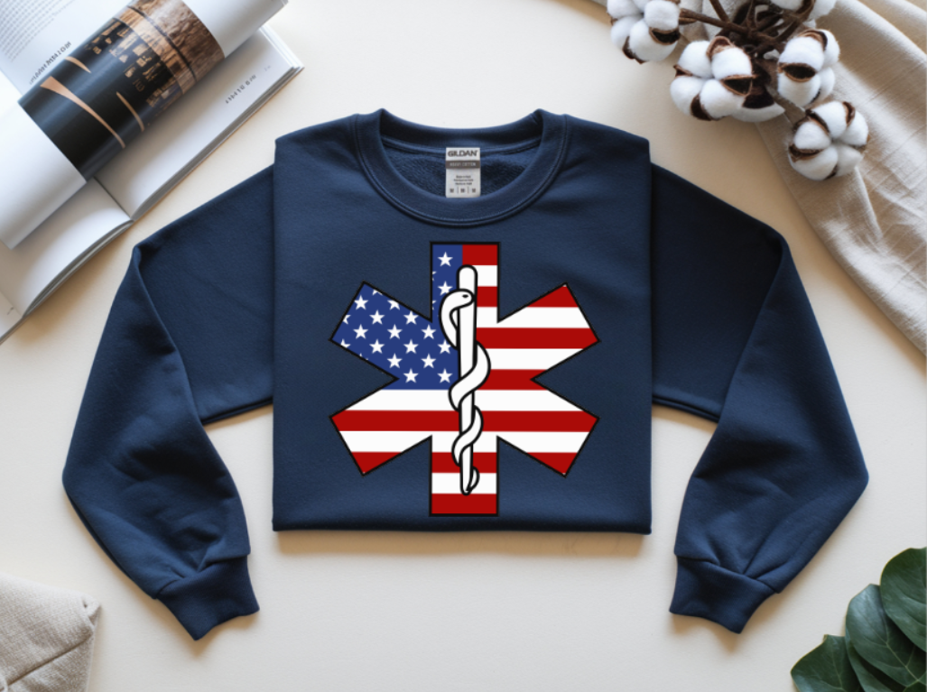 American Flag Star of Life Crewneck Sweatshirt