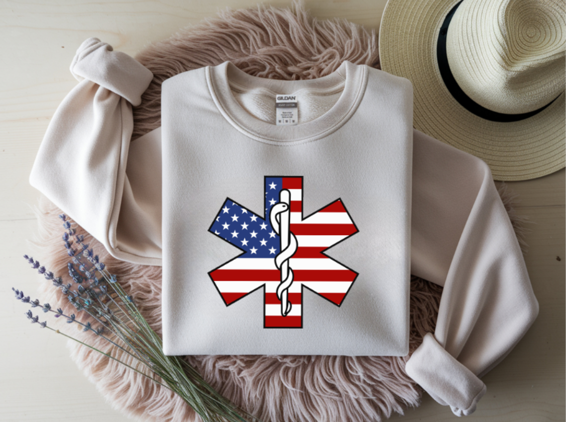 American Flag Star of Life Crewneck Sweatshirt