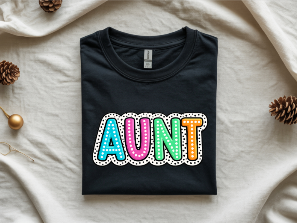 Aunt Polka Dot Graphic T-Shirt