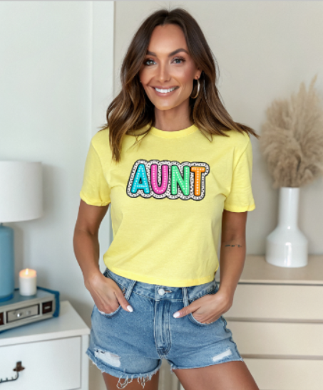 Aunt Polka Dot Graphic T-Shirt