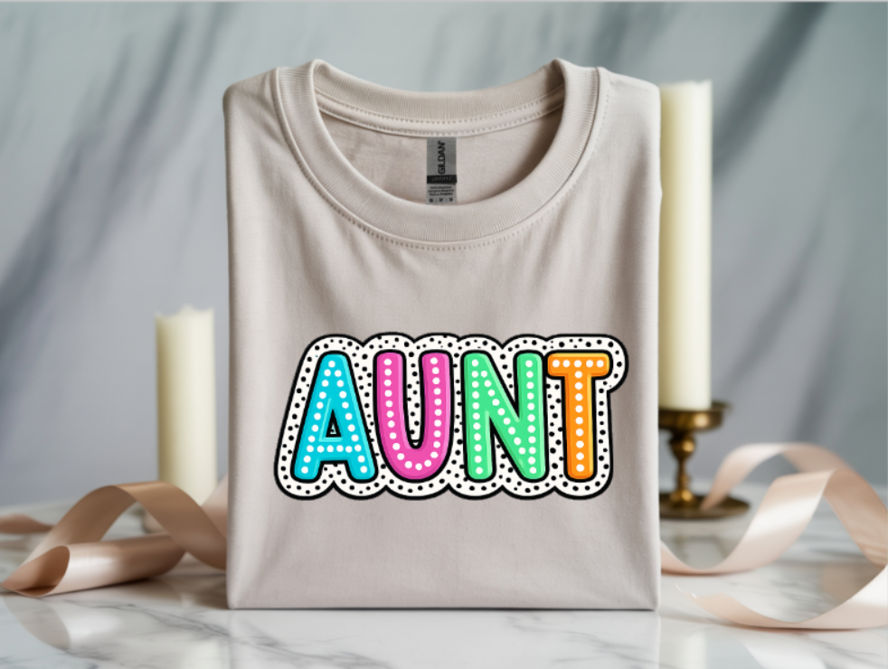 Aunt Polka Dot Graphic T-Shirt