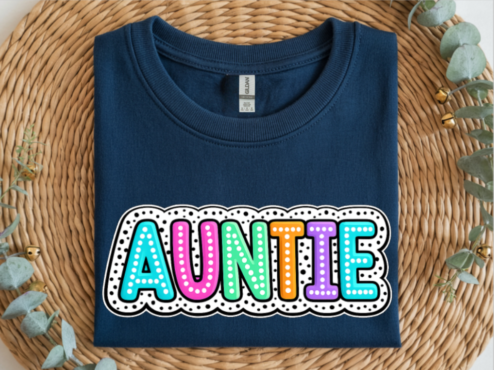 Auntie Polka Dot Graphic T-Shirt