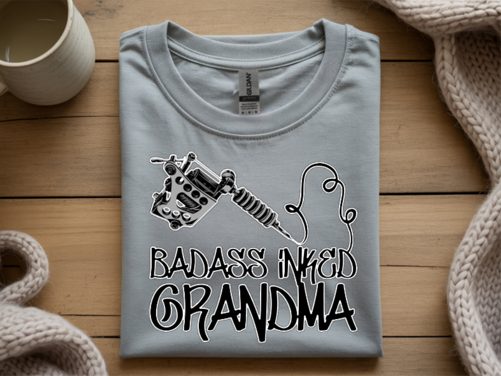 Badass Inked Grandma Graphic T-Shirt