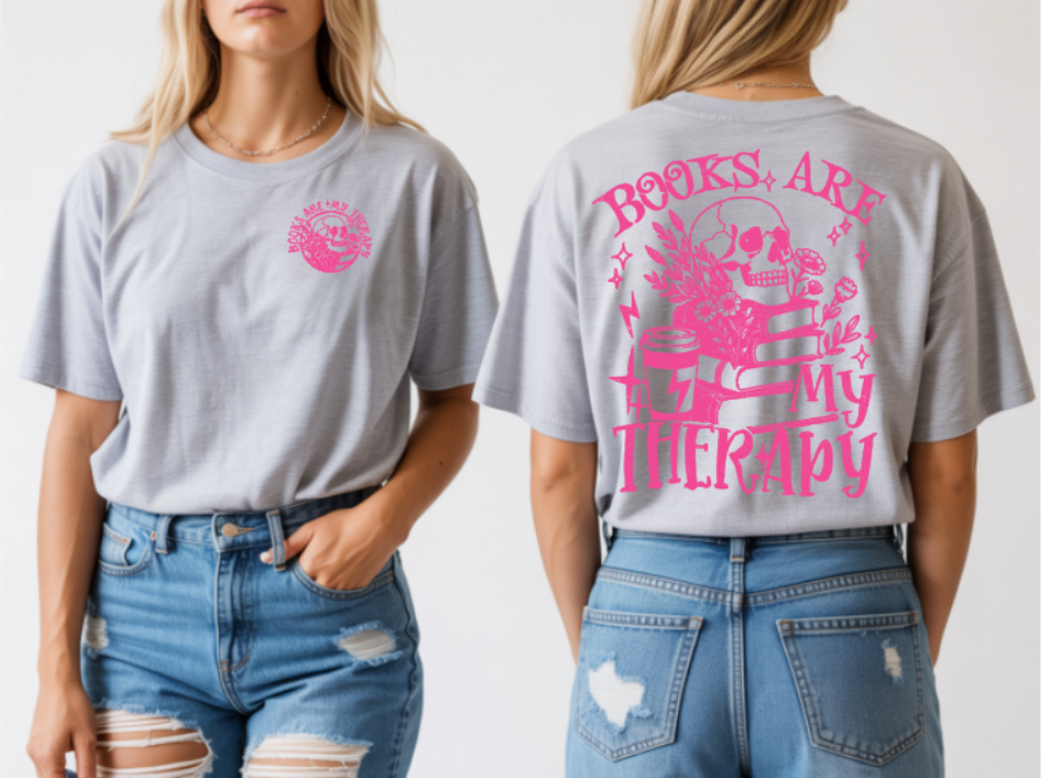 Books Are My Therapy Book Lover T-Shirt