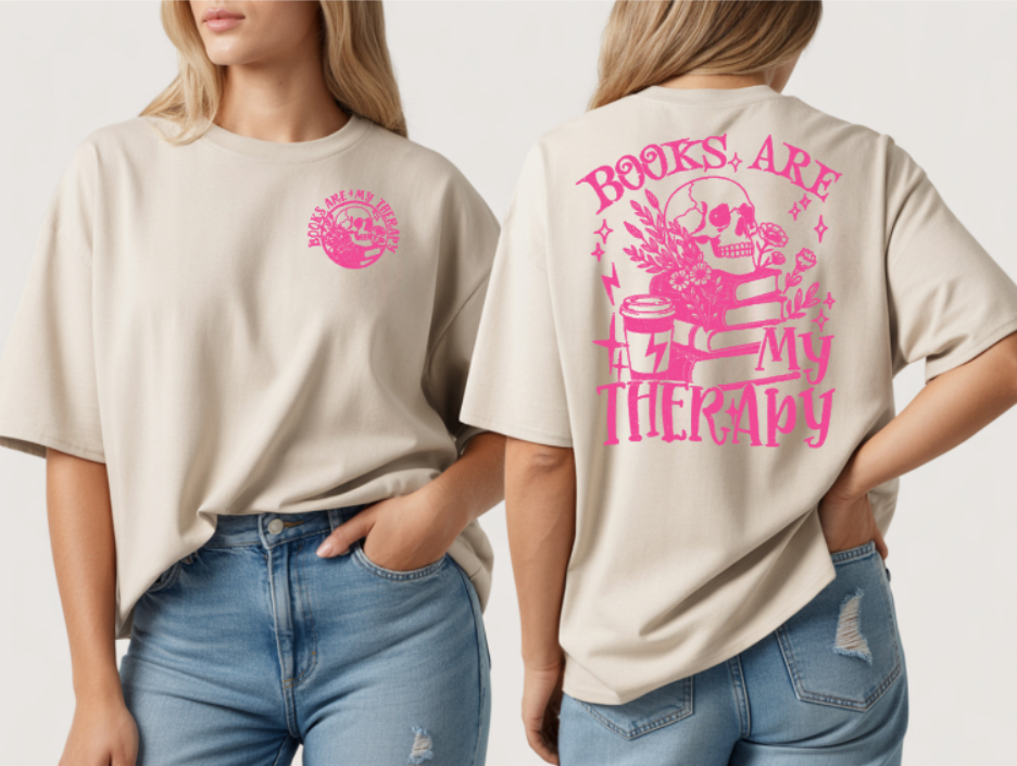 Books Are My Therapy Book Lover T-Shirt
