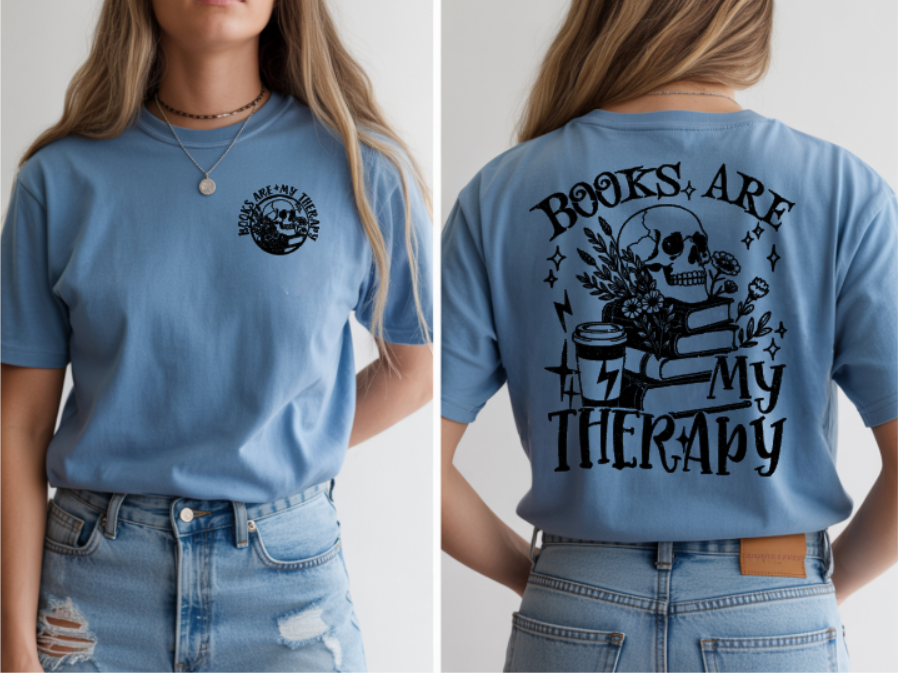 Books Are My Therapy Book Lover T-Shirt