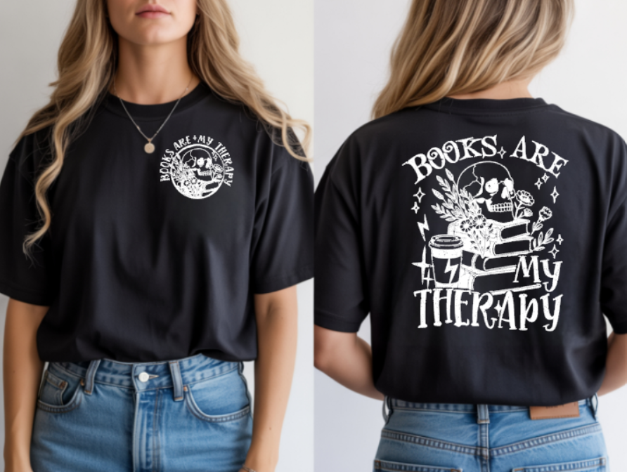 Books Are My Therapy Book Lover T-Shirt
