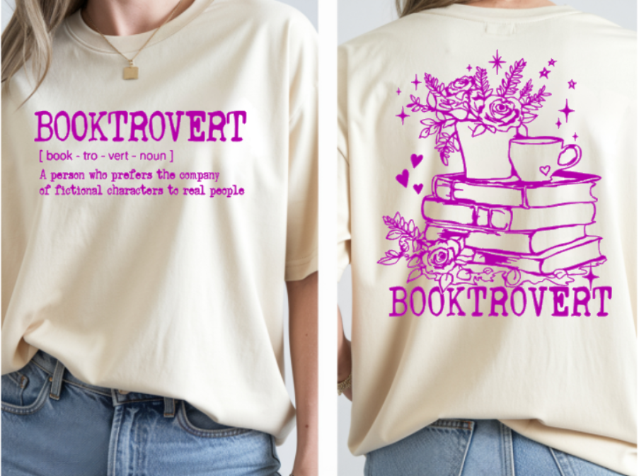 Booktrovert Book Lover Graphic T-Shirt