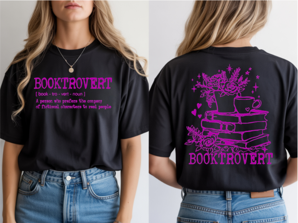 Booktrovert Book Lover Graphic T-Shirt