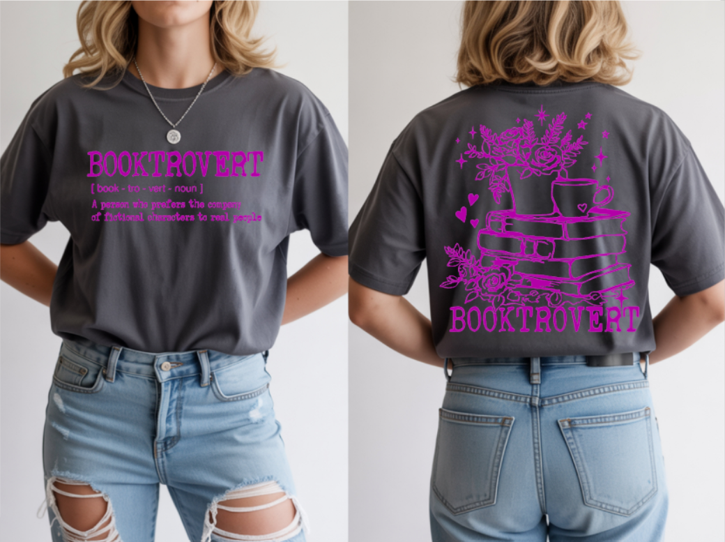 Booktrovert Book Lover Graphic T-Shirt