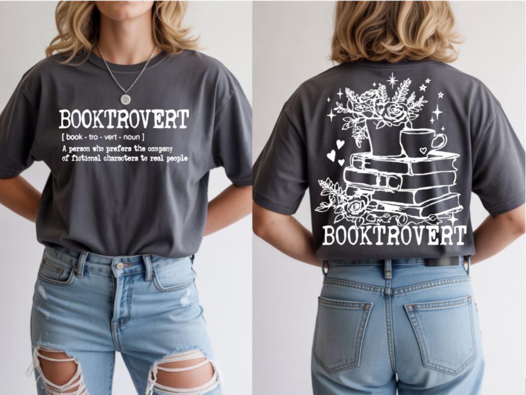 Booktrovert Book Lover Graphic T-Shirt