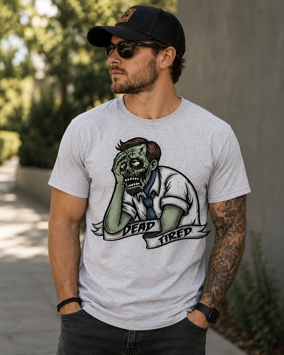 Dead Tired Zombie Graphic T-Shirt