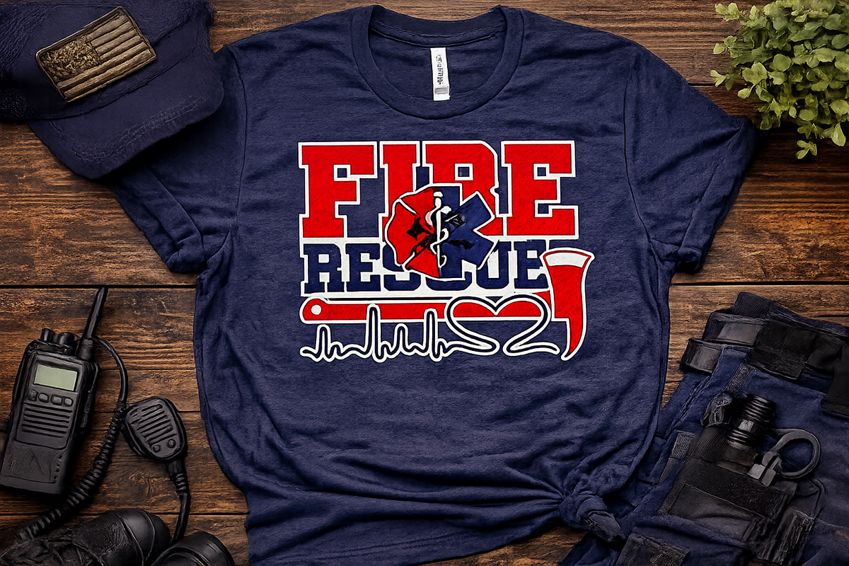 Fire Rescue Volunteer Fundraiser Graphic T-Shirt