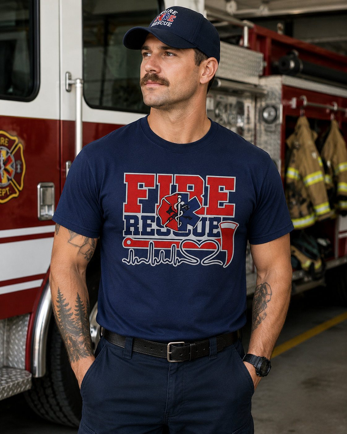 Fire Rescue Volunteer Fundraiser Graphic T-Shirt