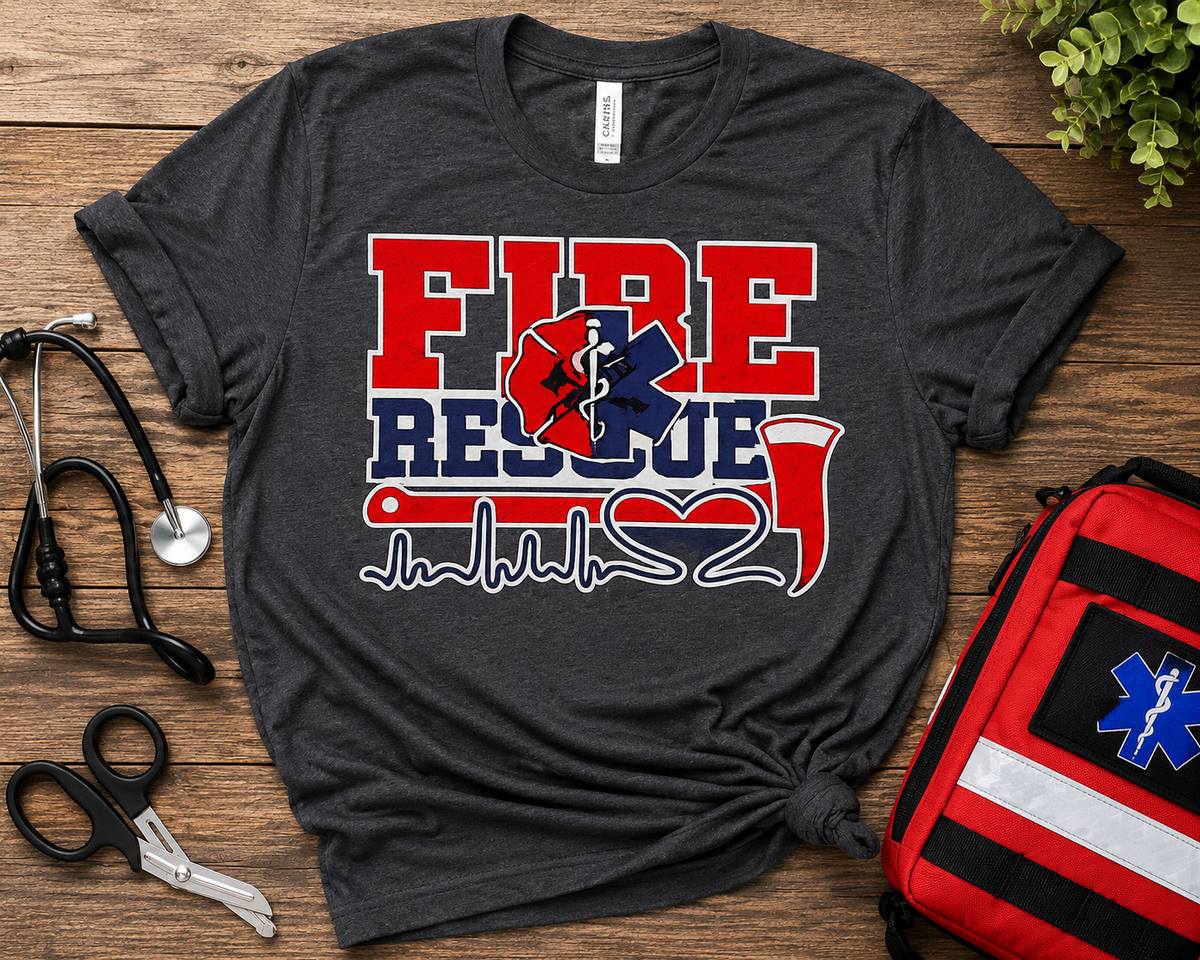 Fire Rescue Volunteer Fundraiser Graphic T-Shirt