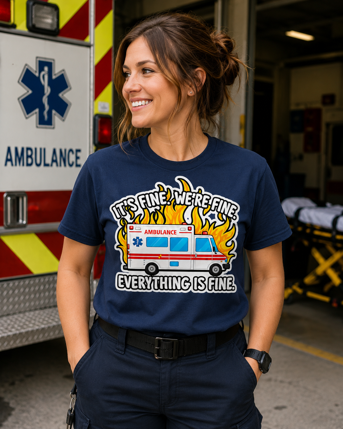 It’s Fine We’re Fine Everything Is Fine EMS Graphic T-Shirt
