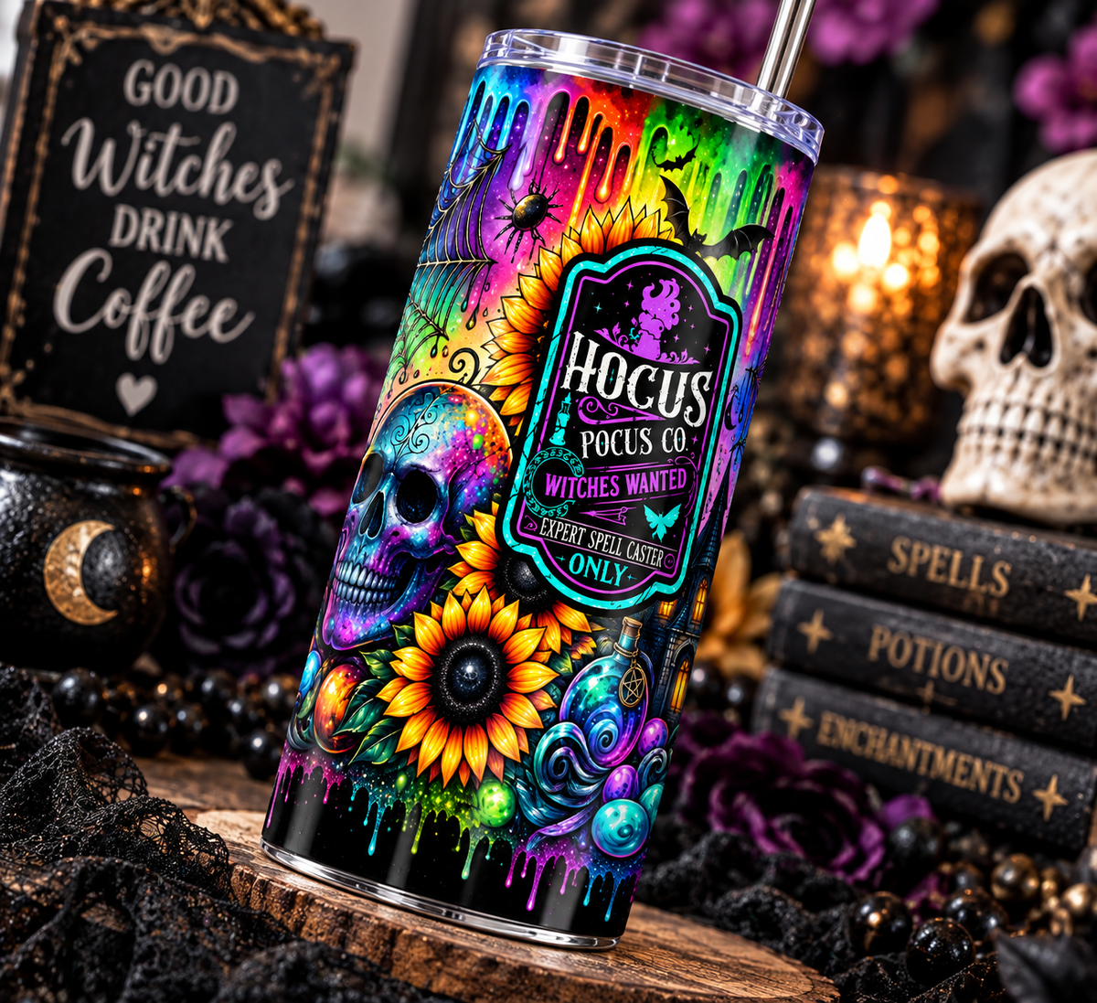 Hocus Pocus Witches Wanted 20oz Skinny Tumbler