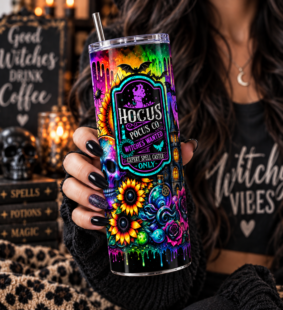 Hocus Pocus Witches Wanted 20oz Skinny Tumbler