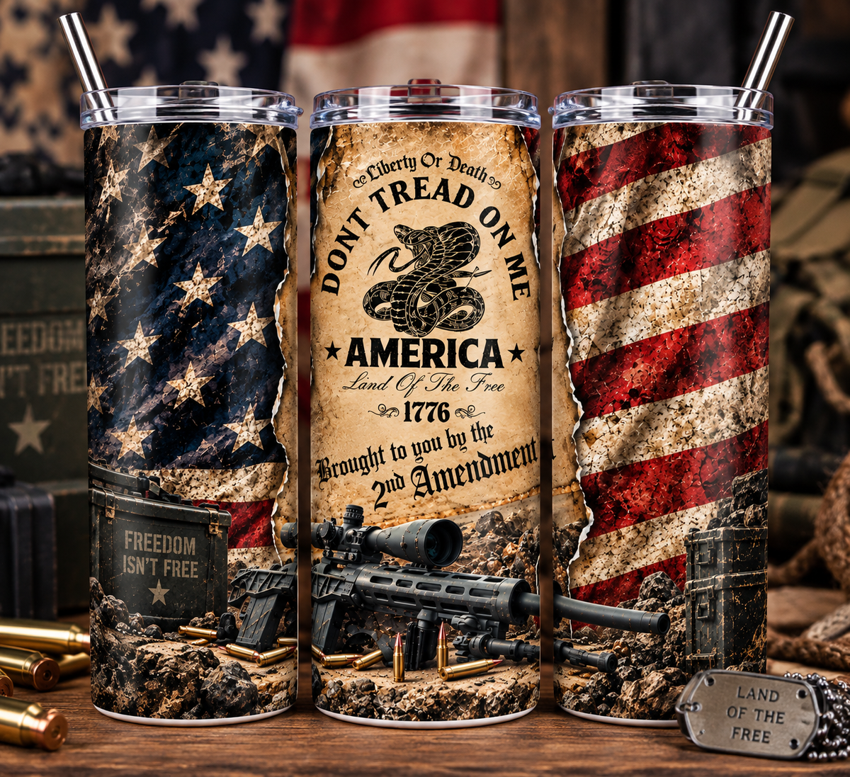 Don’t Tread on Me 1776 20oz Skinny Tumbler