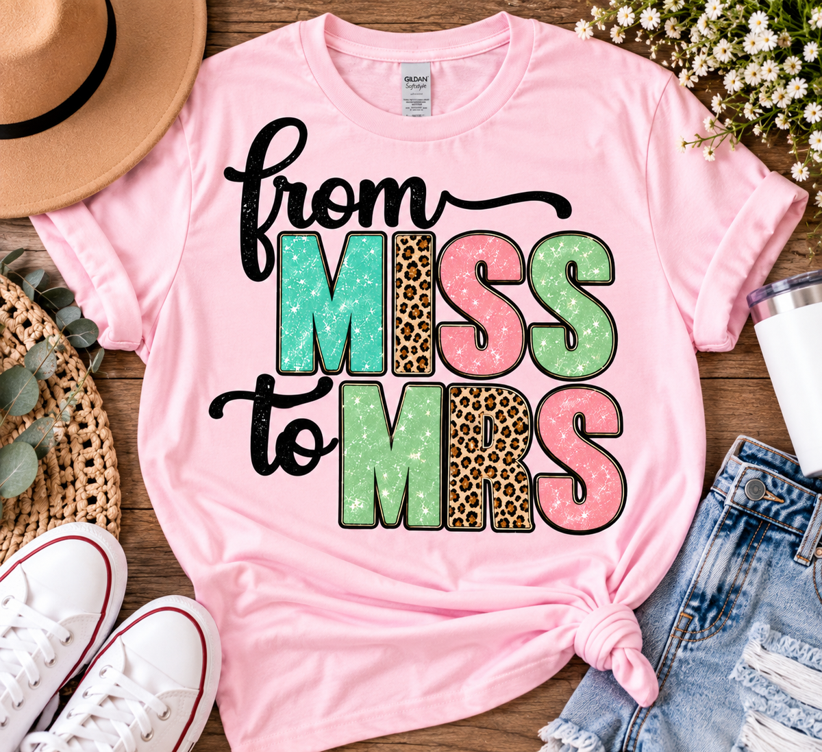 From Miss to Mrs Bride-to-Be T-Shirt