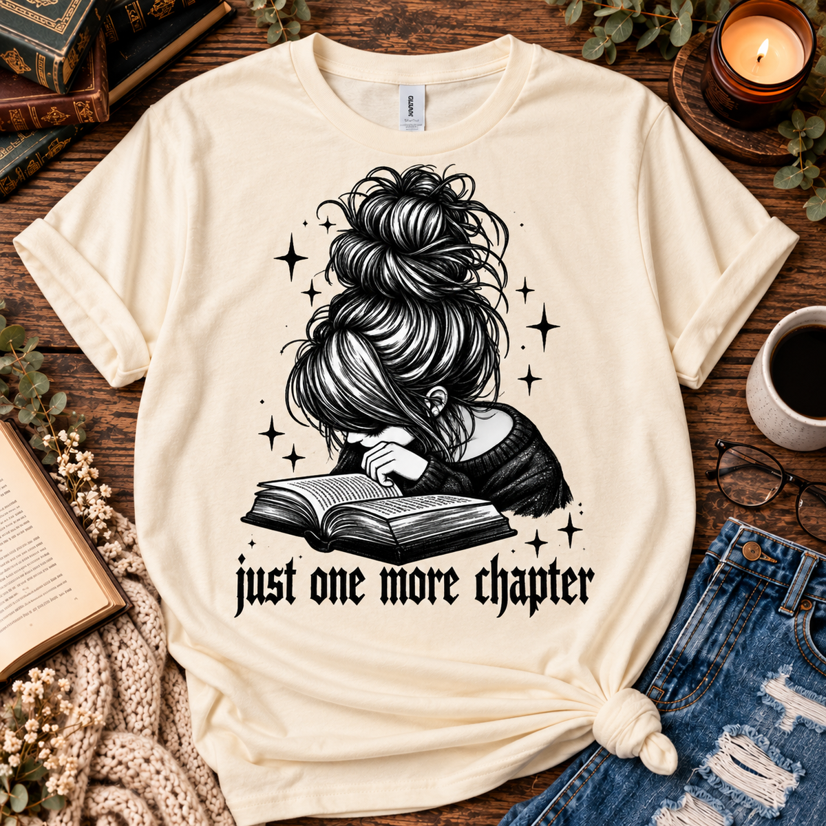 Just One More Chapter | Gothic Book Lover Graphic Tee