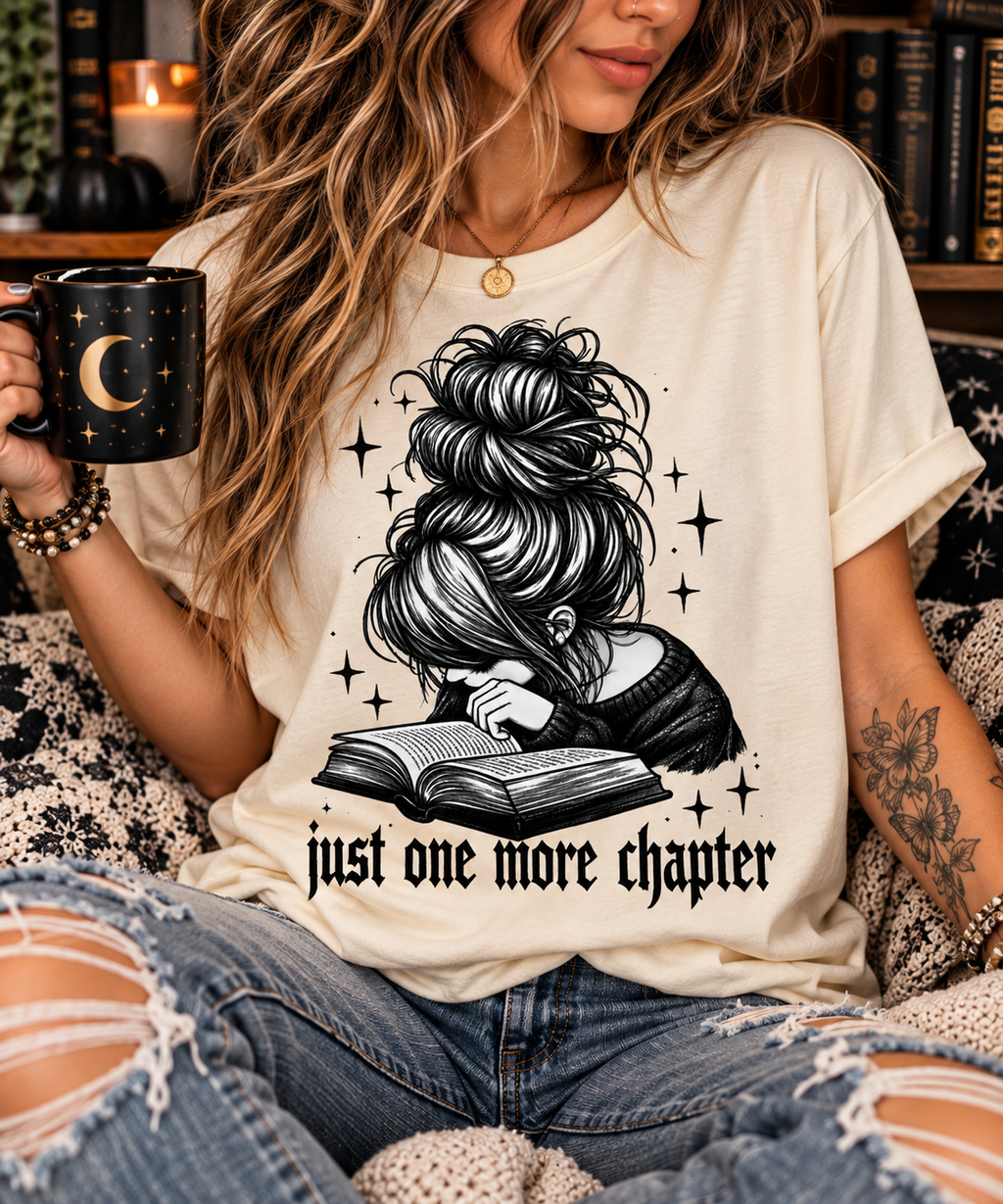 Just One More Chapter | Gothic Book Lover Graphic Tee