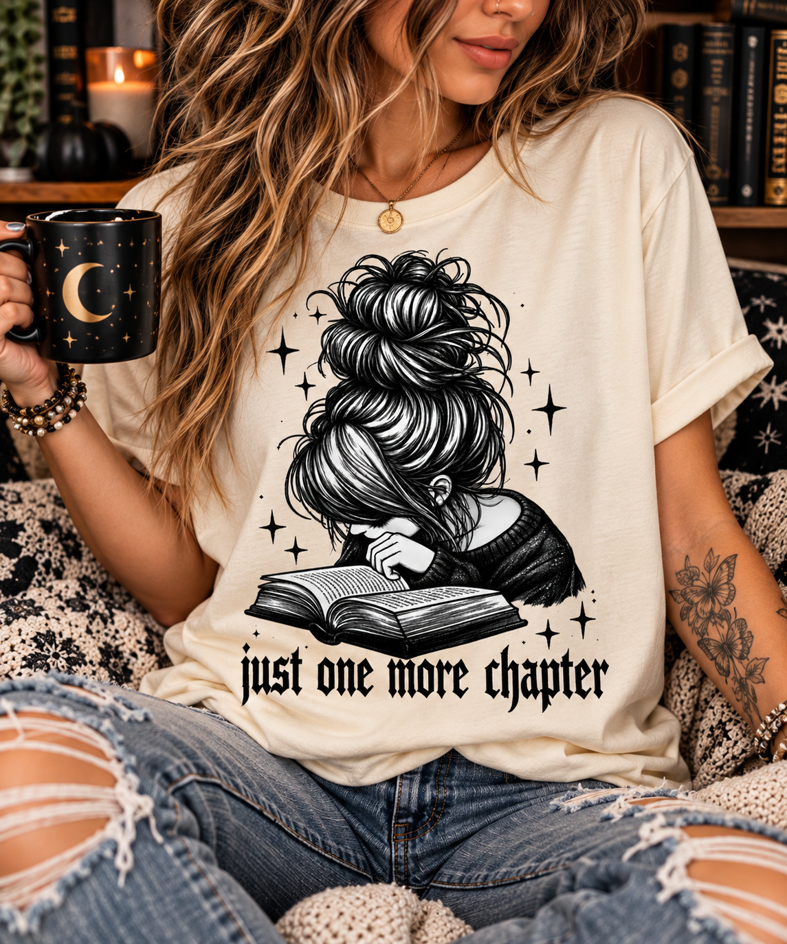 Just One More Chapter | Gothic Book Lover Graphic Tee