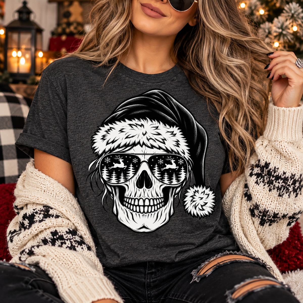Santa Skull Christmas | Gothic Holiday Graphic Tee