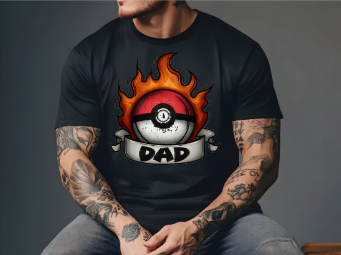 Dad Fireball Gamer Graphic T-Shirt