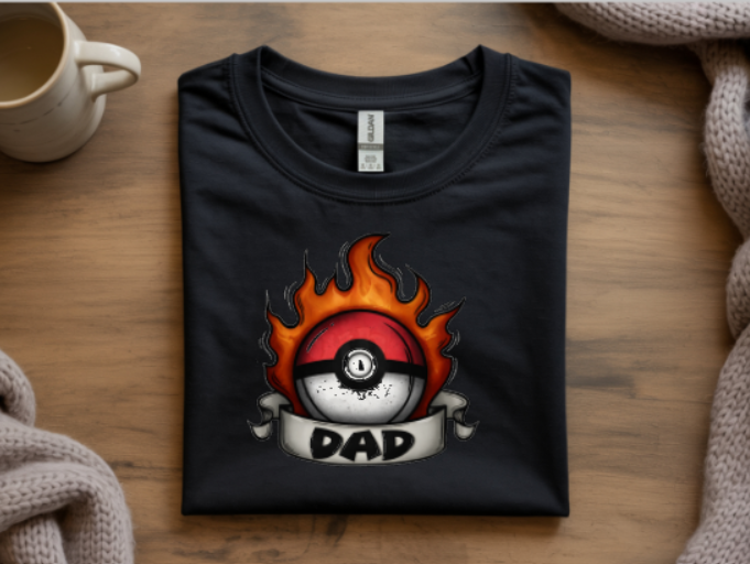 Dad Fireball Gamer Graphic T-Shirt