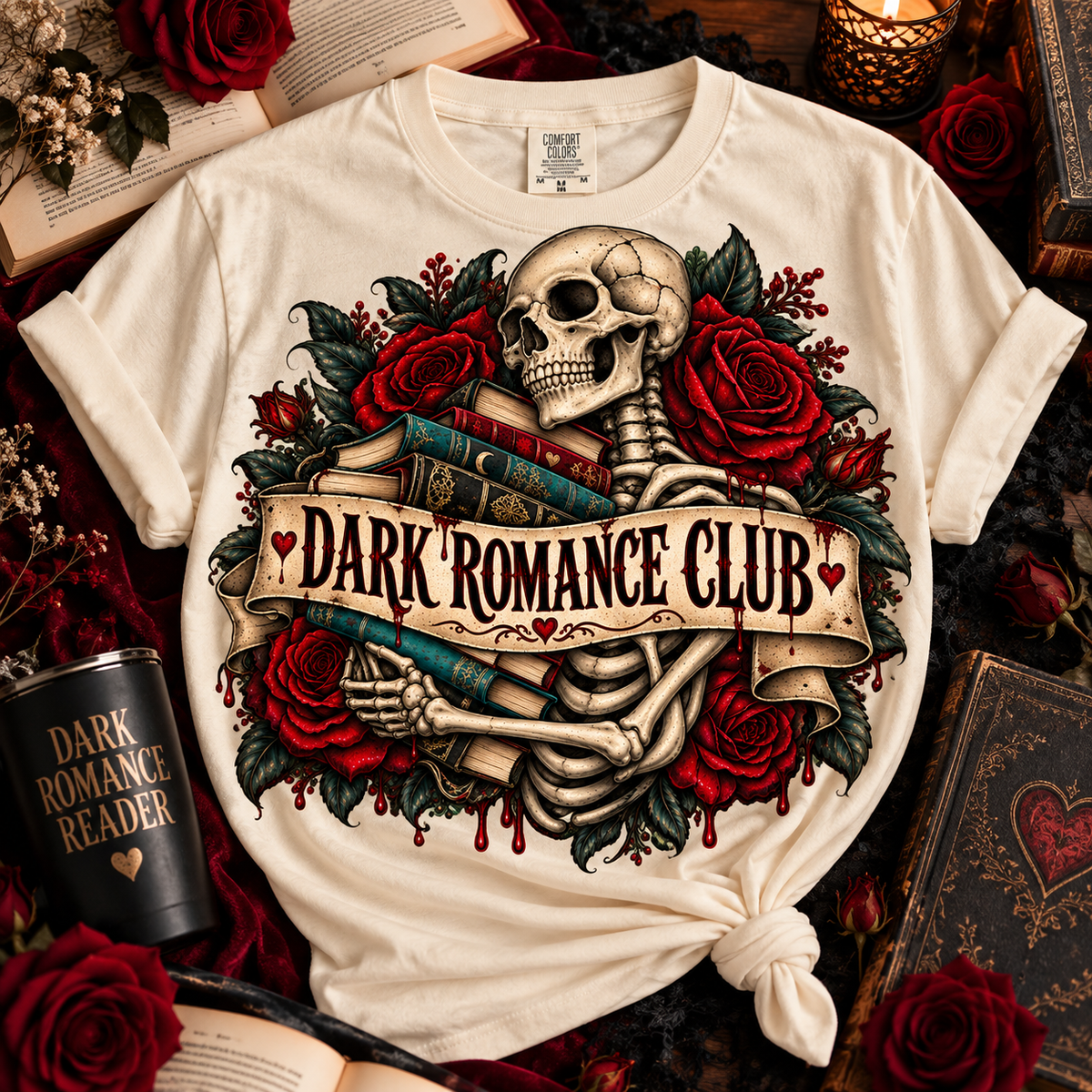 Dark Romance Club Skeleton Graphic Tee