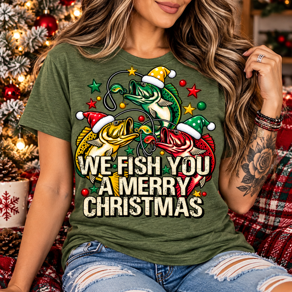 We Fish You a Merry Christmas | Funny Fishing Graphic Tee