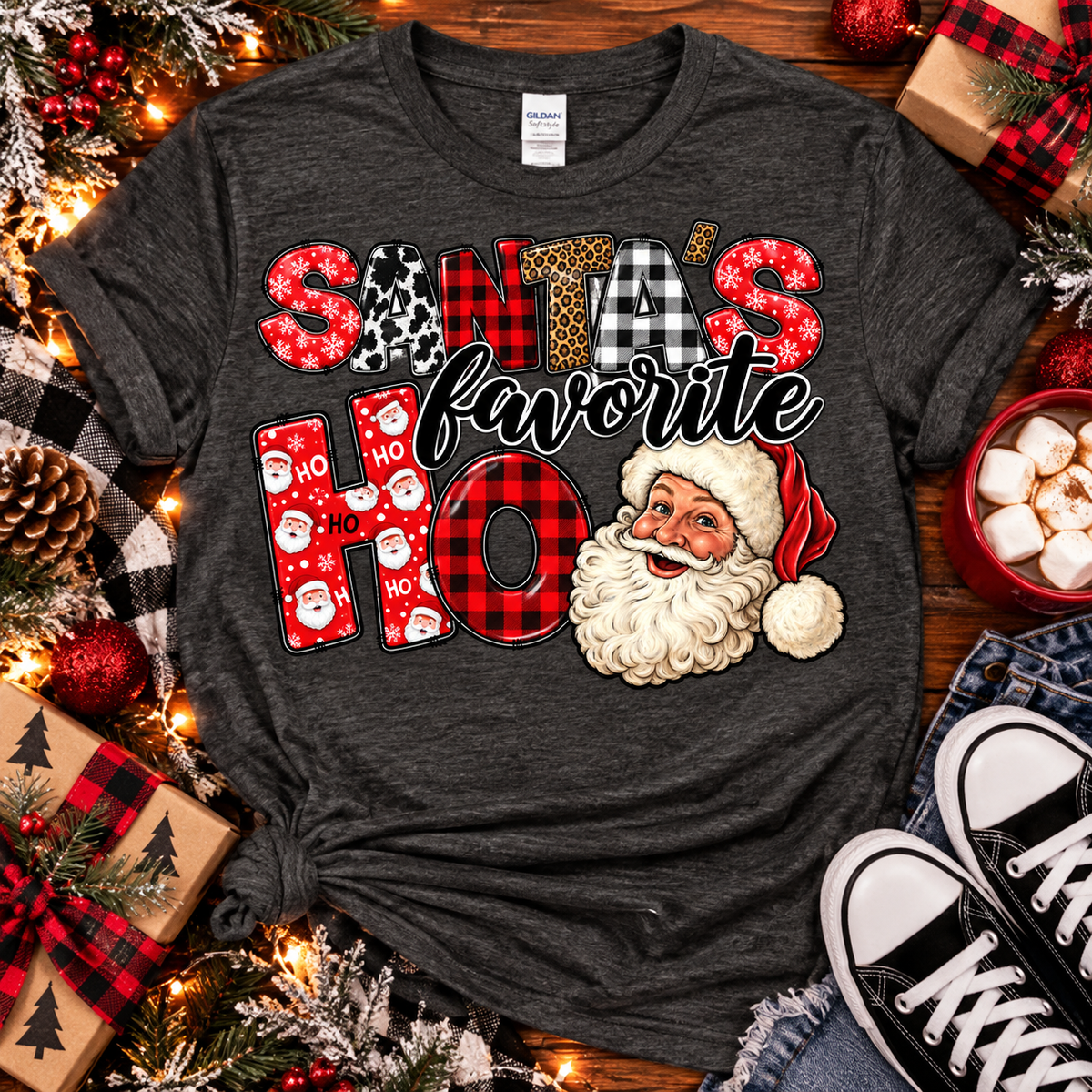 Santa's Favorite Ho | Funny Christmas Graphic Tee