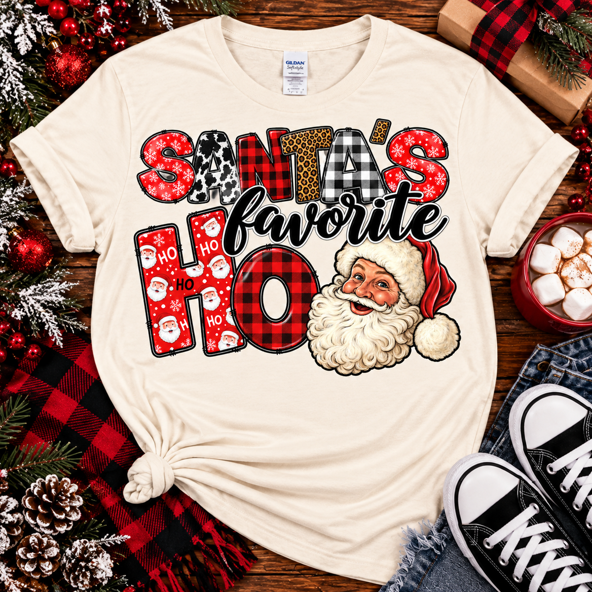 Santa's Favorite Ho | Funny Christmas Graphic Tee