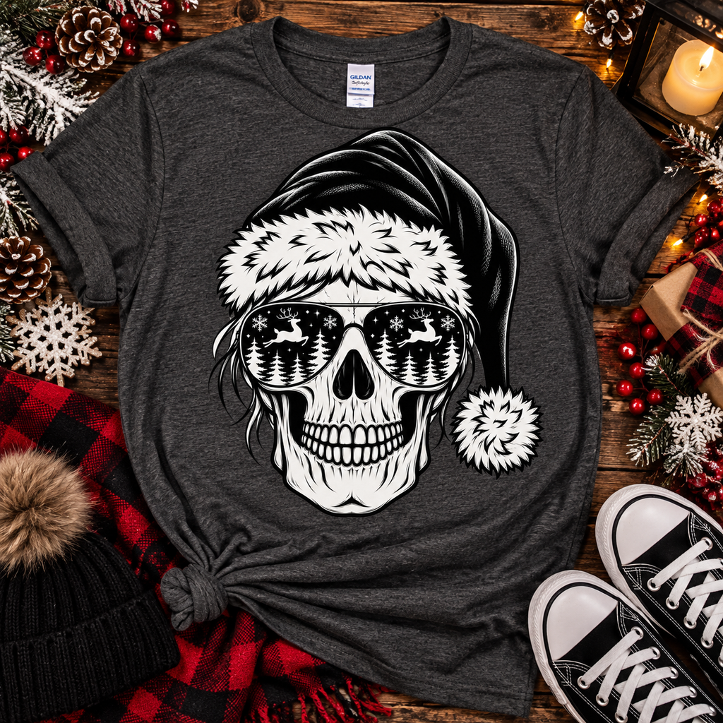 Santa Skull Christmas | Gothic Holiday Graphic Tee