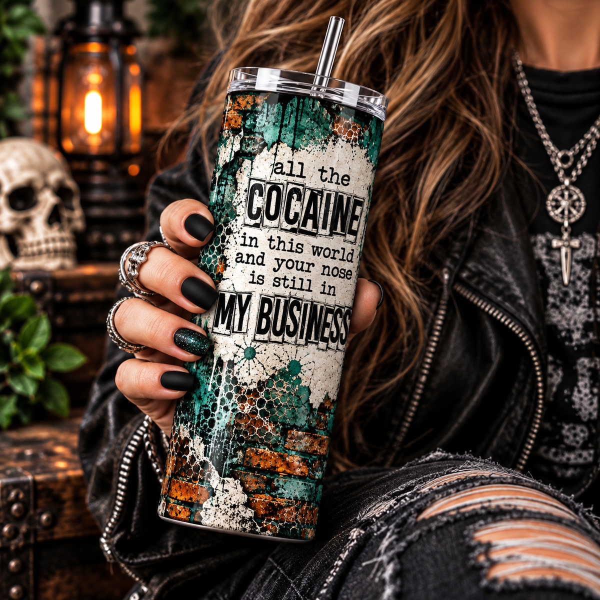 Mind Your Business Tumbler | Funny Sarcastic 20 oz Skinny Cup
