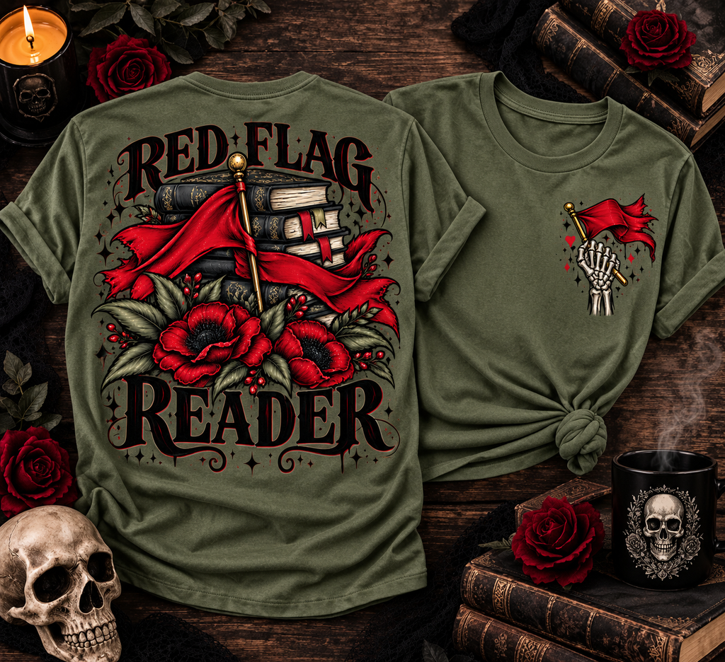 Red Flag Reader | Dark Romance Front & Back Graphic Tee