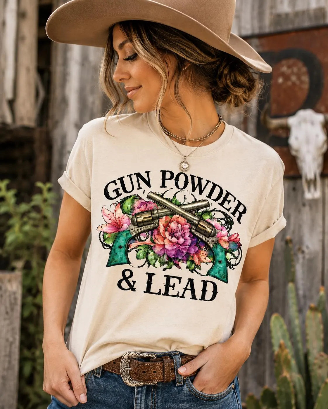 Gun Powder & Lead Western Floral T-Shirt