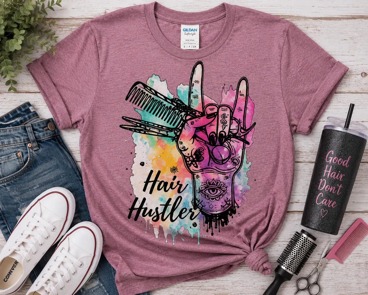 Hair Hustler Hairstylist Graphic T-Shirt