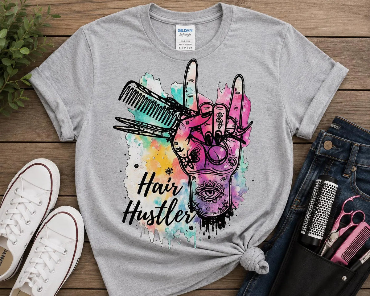 Hair Hustler Hairstylist Graphic T-Shirt