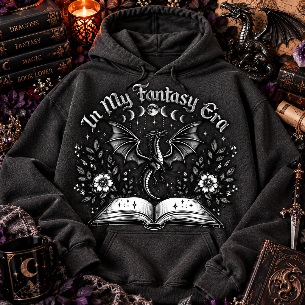 In My Fantasy Era Hoodie | Dragon & Bookish Fantasy Sweatshirt