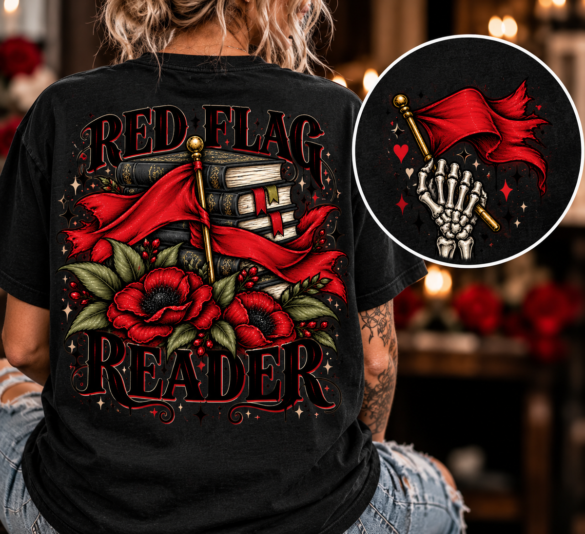 Red Flag Reader | Dark Romance Front & Back Graphic Tee