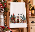 Rustic Christmas Ranch Kitchen Towel | Western Farmhouse Holiday Decor