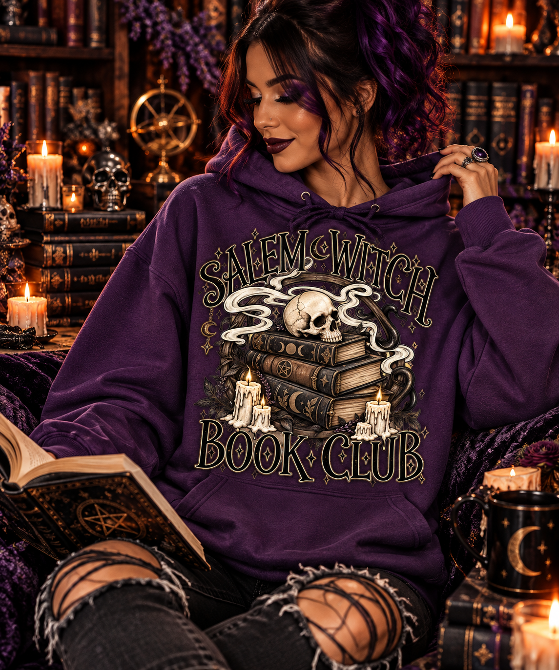 Salem Witch Book Club Hoodie | Gothic Witchy Bookish Sweatshirt