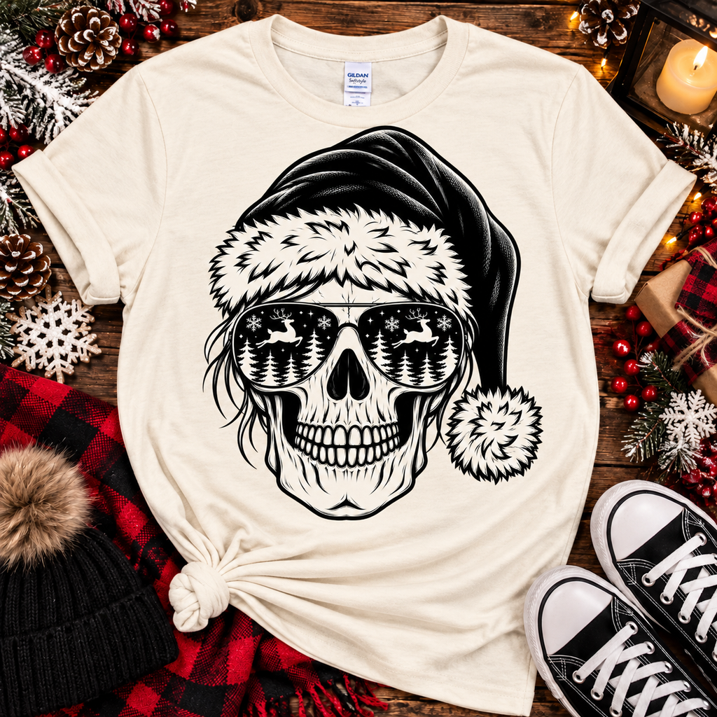 Santa Skull Christmas | Gothic Holiday Graphic Tee
