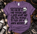 Kind Person, Good Heart, Zero Tolerance | Sarcastic Gothic Graphic Tee